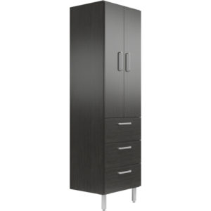 24 Wide Tall Cabinet With Shelves Doors 3 Drawers Black Sand