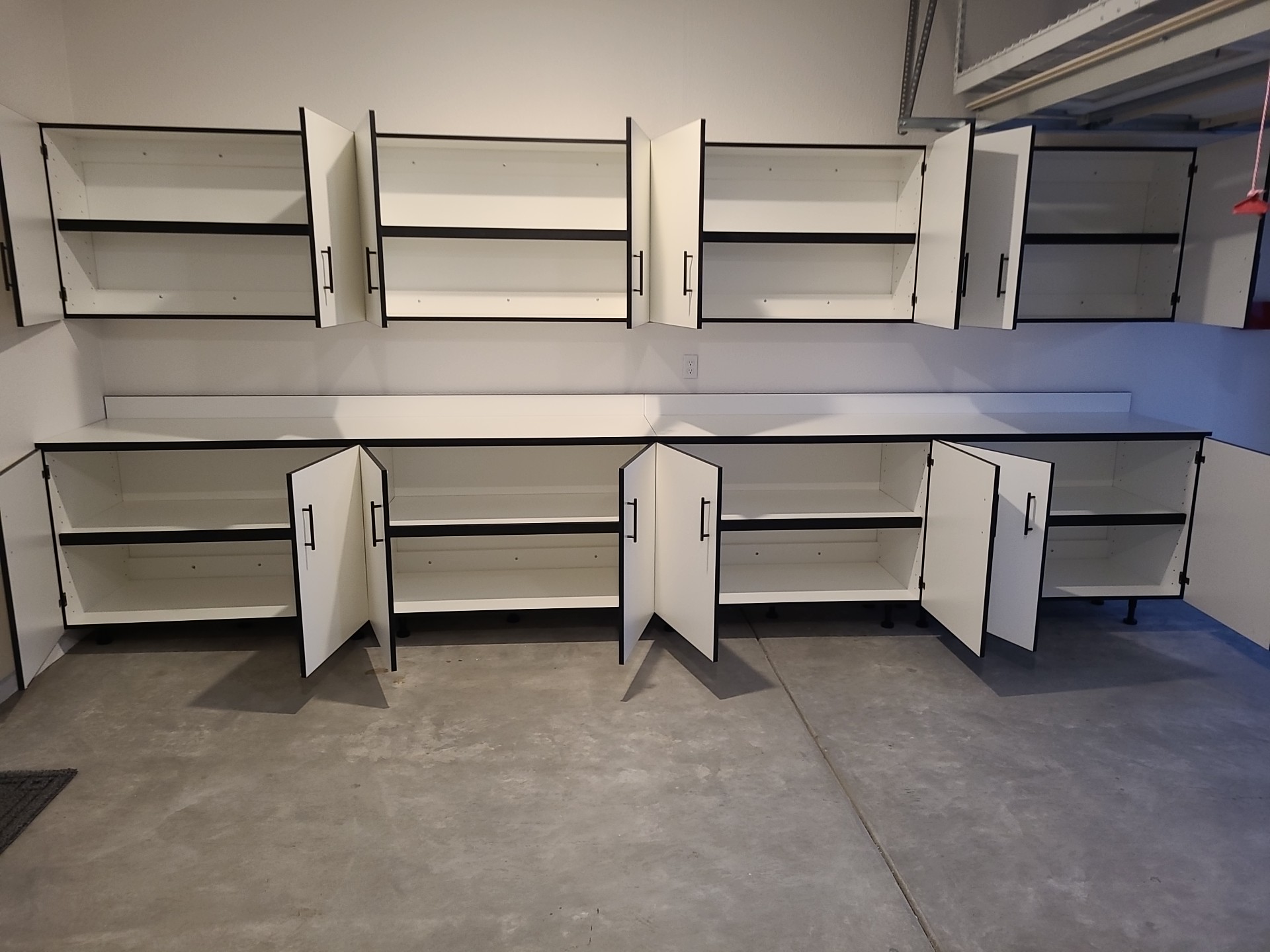 48" Wide 36" or 24" Tall 14" Deep Upper 2 Door Garage Cabinet 2 Shelves - Image 2